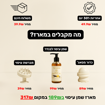 מארז שמן עיסוי לבנדר